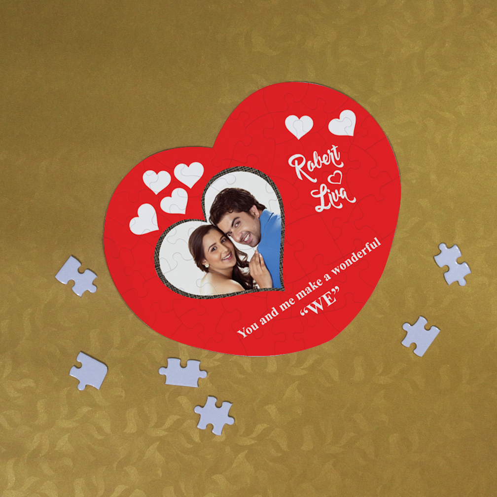 Personalized Paper Heart Shaped Puzzle